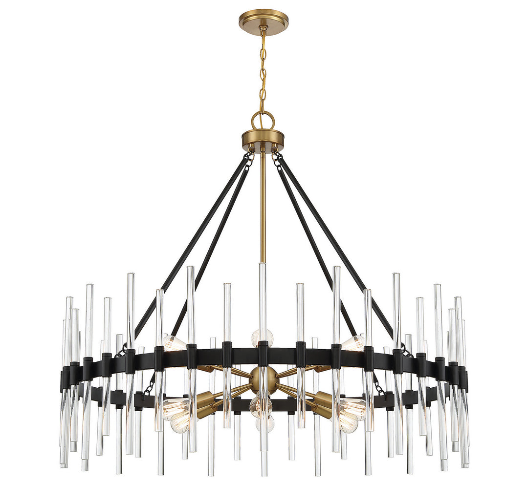 Savoy House Santiago 1-1934-12-143 Chandelier Light - Matte Black with Warm Brass Accents