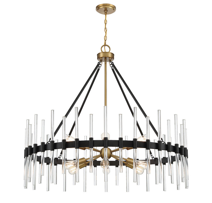 Savoy House Santiago 1-1934-12-143 Chandelier Light - Matte Black with Warm Brass Accents