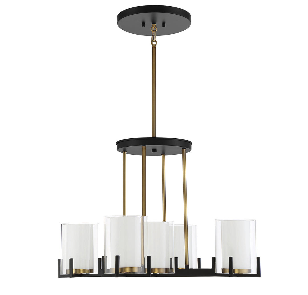 Savoy House Eaton 1-1975-5-143 Chandelier Light - Matte Black with Warm Brass Accents