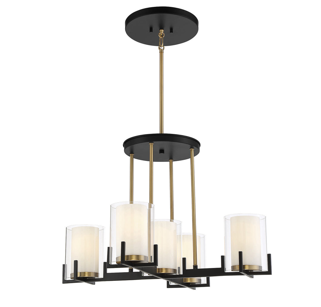 Savoy House Eaton 1-1975-5-143 Chandelier Light - Matte Black with Warm Brass Accents