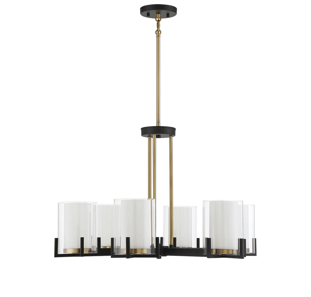 Savoy House Eaton 1-1976-6-143 Chandelier Light - Matte Black with Warm Brass Accents