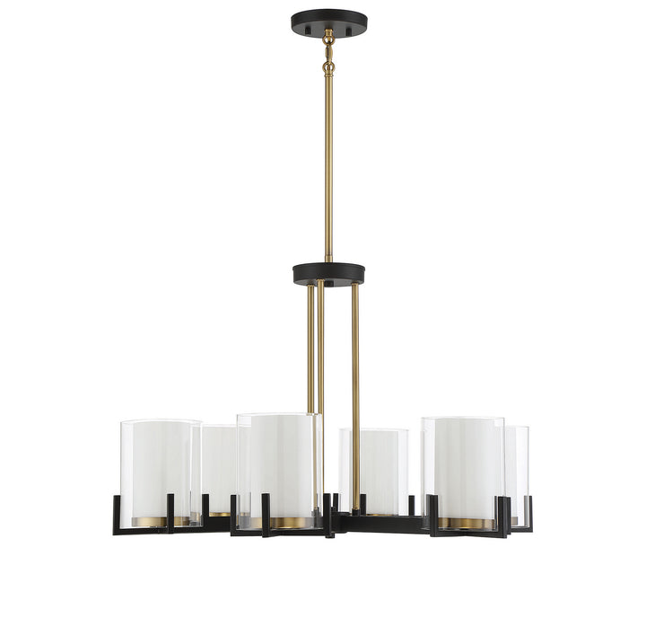 Savoy House Eaton 1-1976-6-143 Chandelier Light - Matte Black with Warm Brass Accents