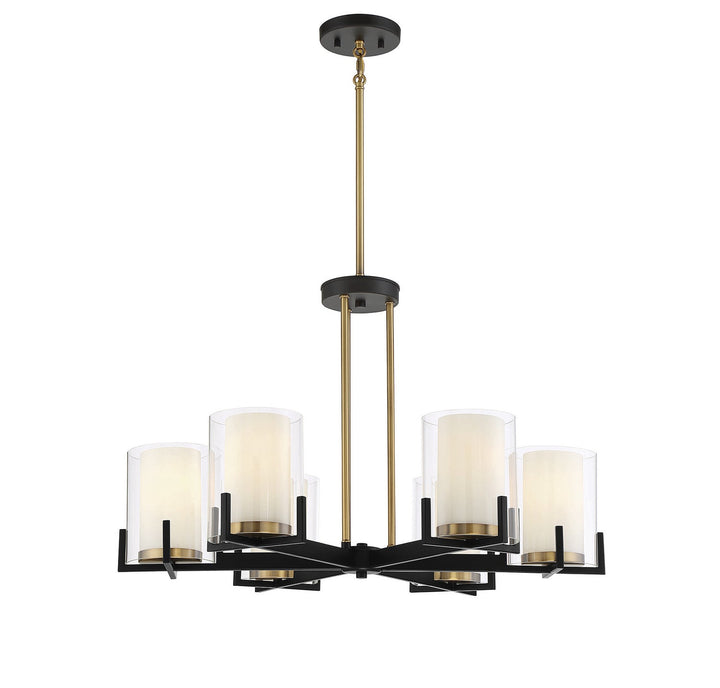 Savoy House Eaton 1-1976-6-143 Chandelier Light - Matte Black with Warm Brass Accents
