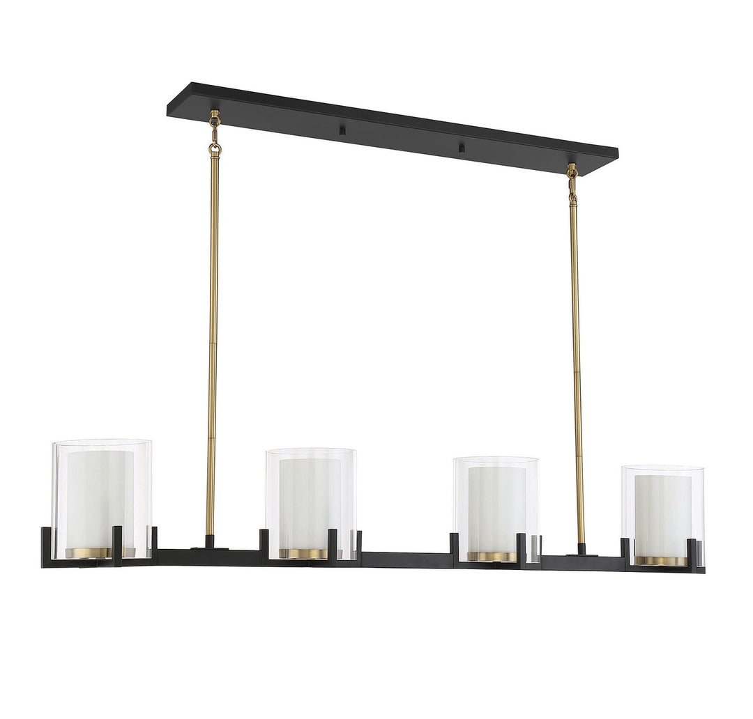 Savoy House Eaton 1-1982-4-143 Pendant Light - Matte Black with Warm Brass Accents