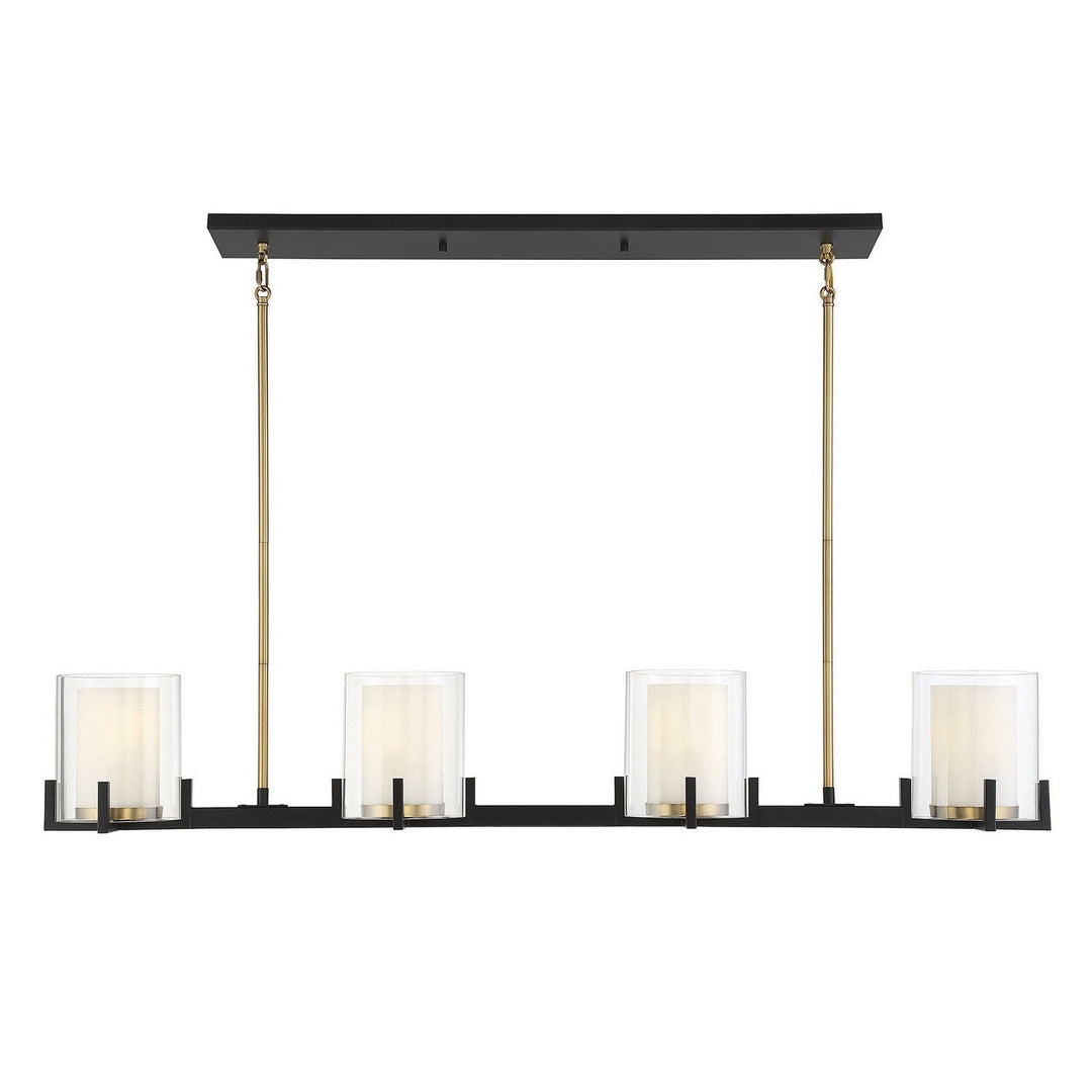 Savoy House Eaton 1-1982-4-143 Pendant Light - Matte Black with Warm Brass Accents