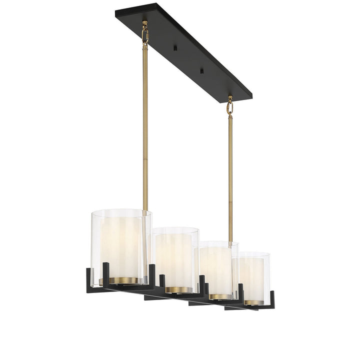 Savoy House Eaton 1-1982-4-143 Pendant Light - Matte Black with Warm Brass Accents