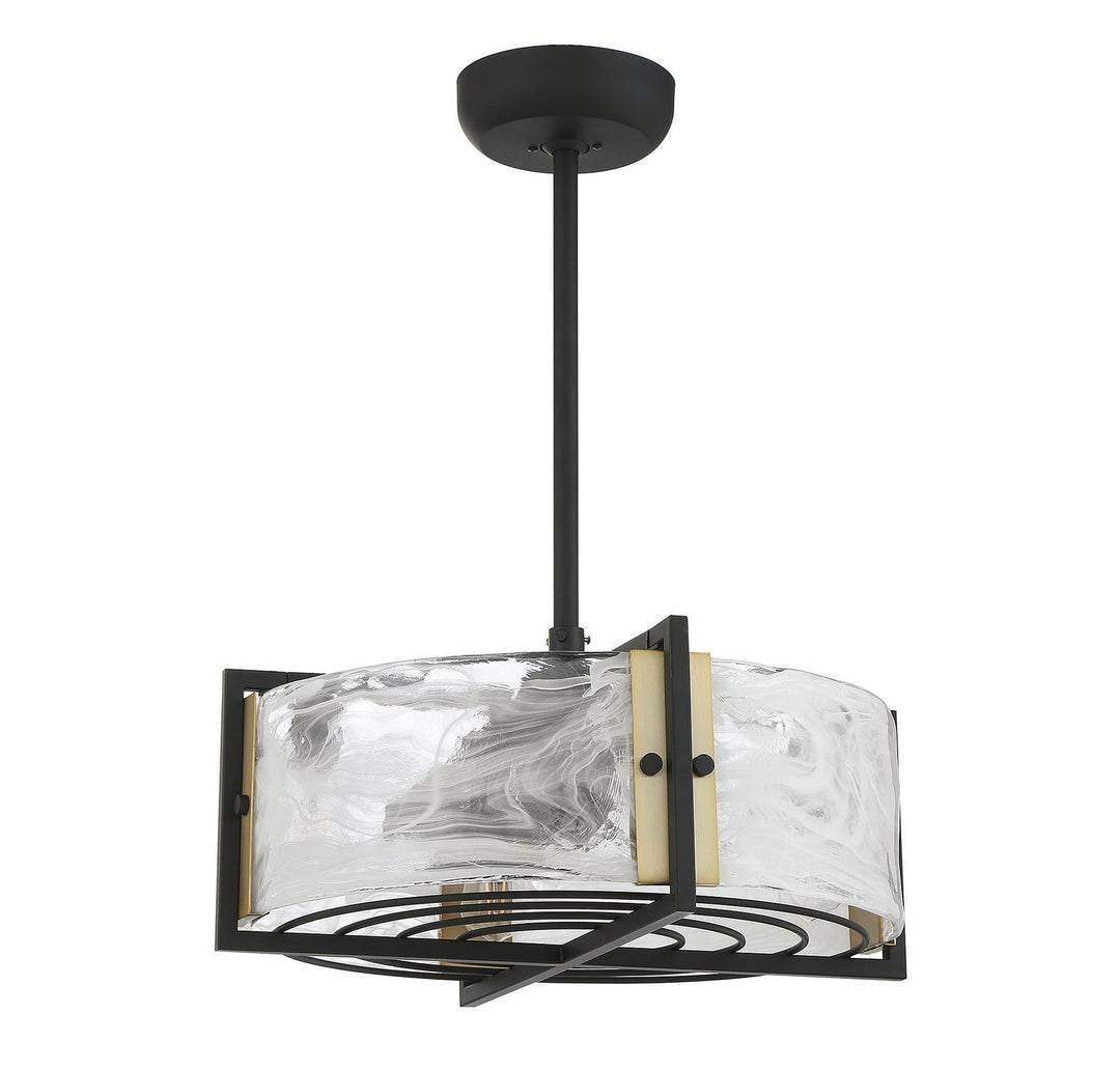 Savoy House Hayward 24-FD-1698-143 Ceiling Fan 12 - Matte Black with Warm Brass Accents, Black/