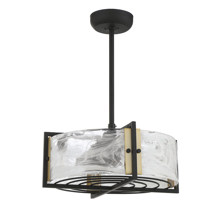 Savoy House Hayward 24-FD-1698-143 Ceiling Fan 12 - Matte Black with Warm Brass Accents, Black/