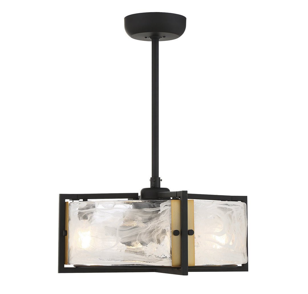 Savoy House Hayward 24-FD-1698-143 Ceiling Fan 12 - Matte Black with Warm Brass Accents, Black/