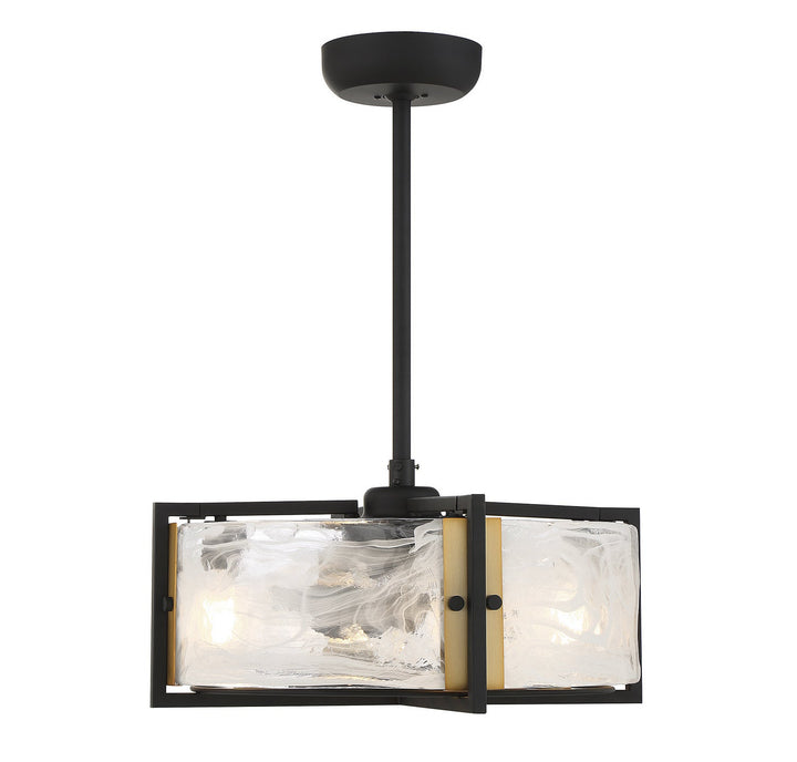 Savoy House Hayward 24-FD-1698-143 Ceiling Fan 12 - Matte Black with Warm Brass Accents, Black/