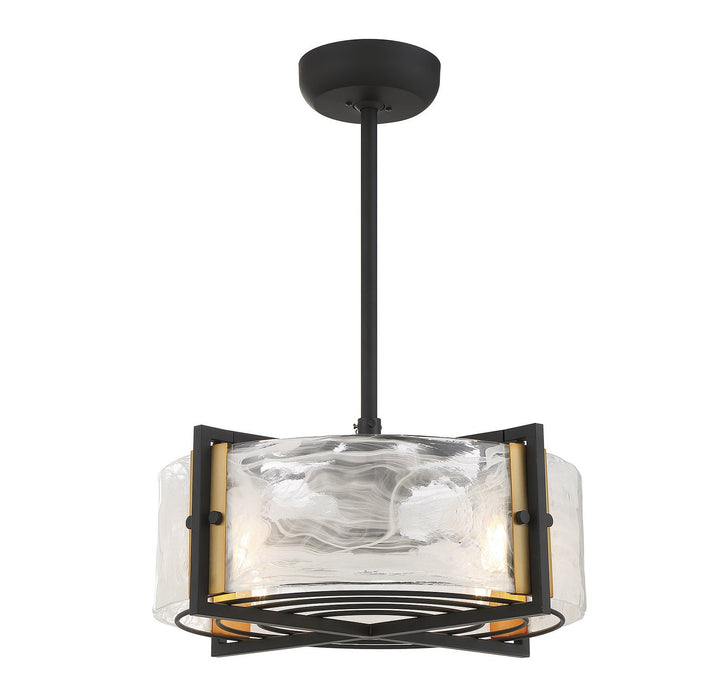 Savoy House Hayward 24-FD-1698-143 Ceiling Fan 12 - Matte Black with Warm Brass Accents, Black/