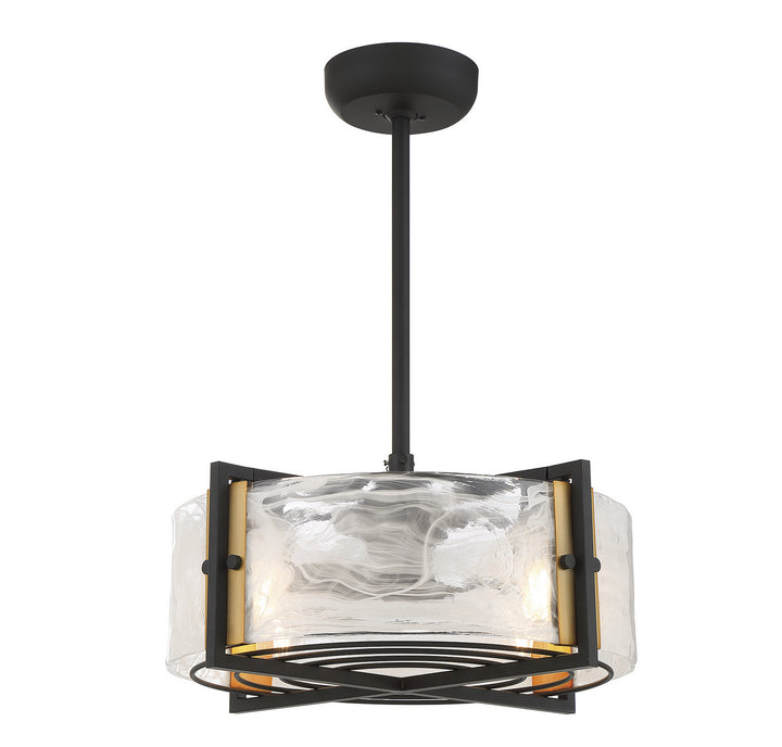 Savoy House Hayward 24-FD-1698-143 Ceiling Fan 12 - Matte Black with Warm Brass Accents, Black/