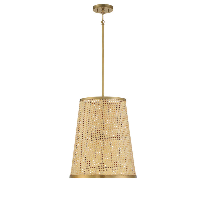 Savoy House Astoria 3-1772-6-200 Pendant Light - Natural with Burnished Brass