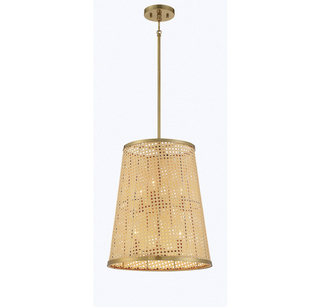 Savoy House Astoria 3-1772-6-200 Pendant Light - Natural with Burnished Brass