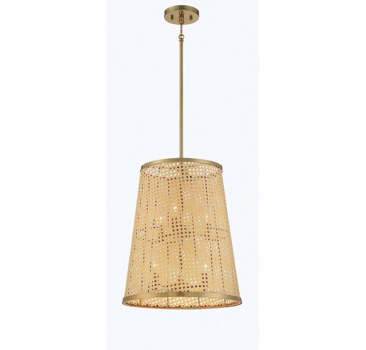 Savoy House Astoria 3-1772-6-200 Pendant Light - Natural with Burnished Brass