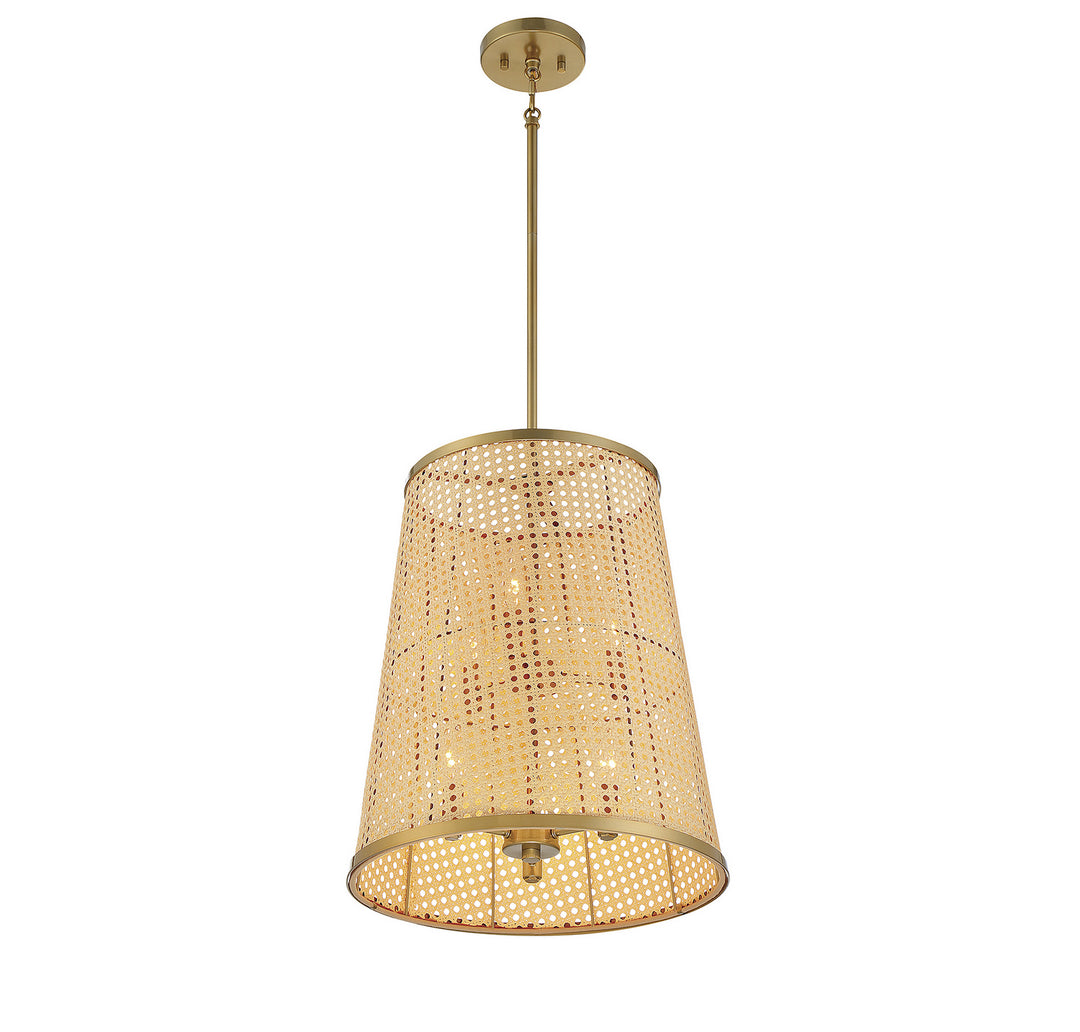 Savoy House Astoria 3-1772-6-200 Pendant Light - Natural with Burnished Brass