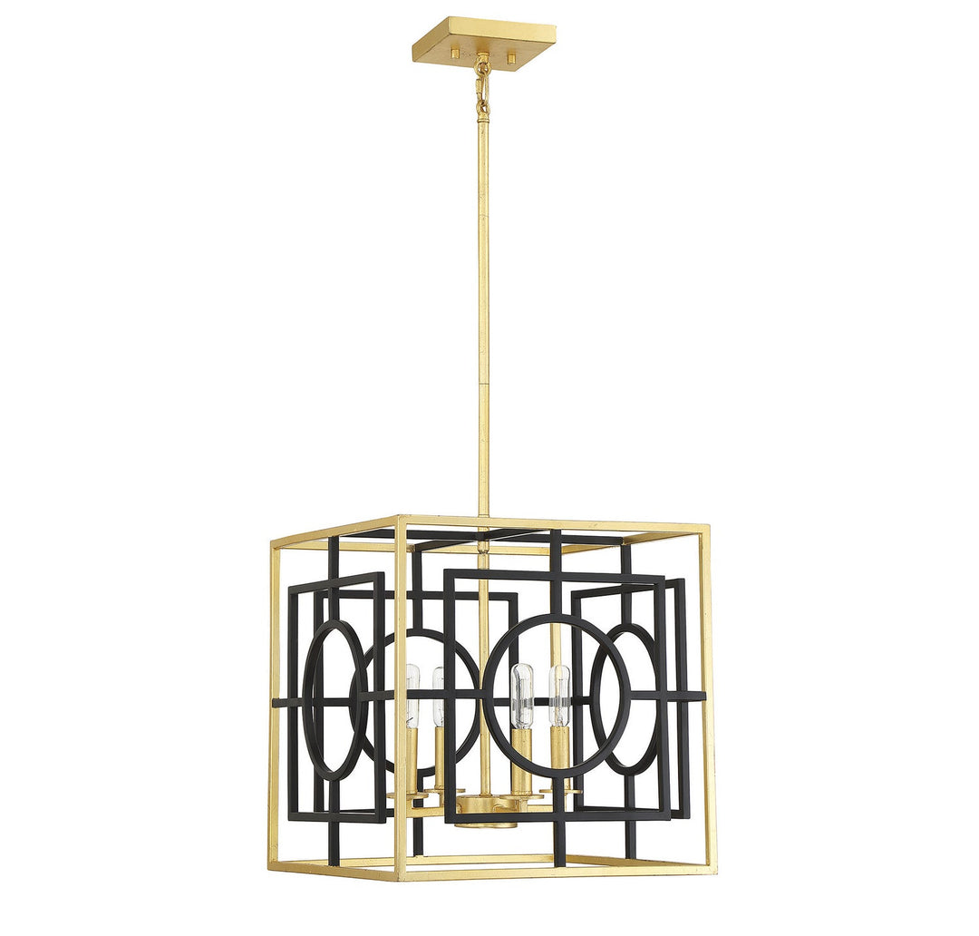 Savoy House Kirsch 3-1923-4-261 Pendant Light - Matte Black with True Gold