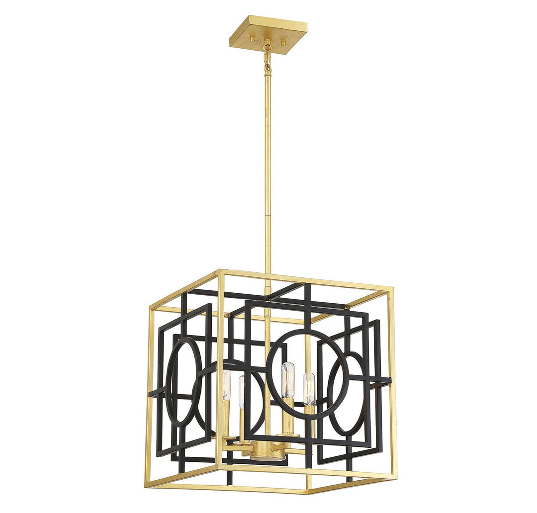Savoy House Kirsch 3-1923-4-261 Pendant Light - Matte Black with True Gold
