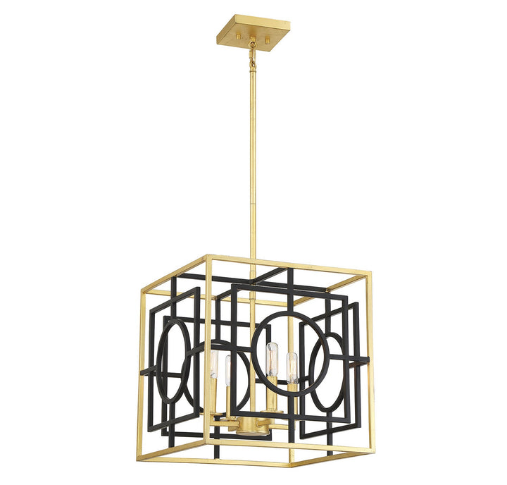 Savoy House Kirsch 3-1923-4-261 Pendant Light - Matte Black with True Gold