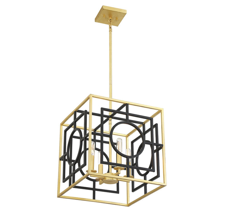 Savoy House Kirsch 3-1923-4-261 Pendant Light - Matte Black with True Gold