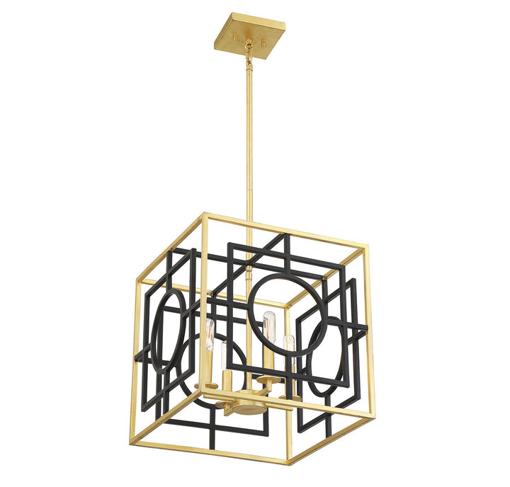 Savoy House Kirsch 3-1923-4-261 Pendant Light - Matte Black with True Gold