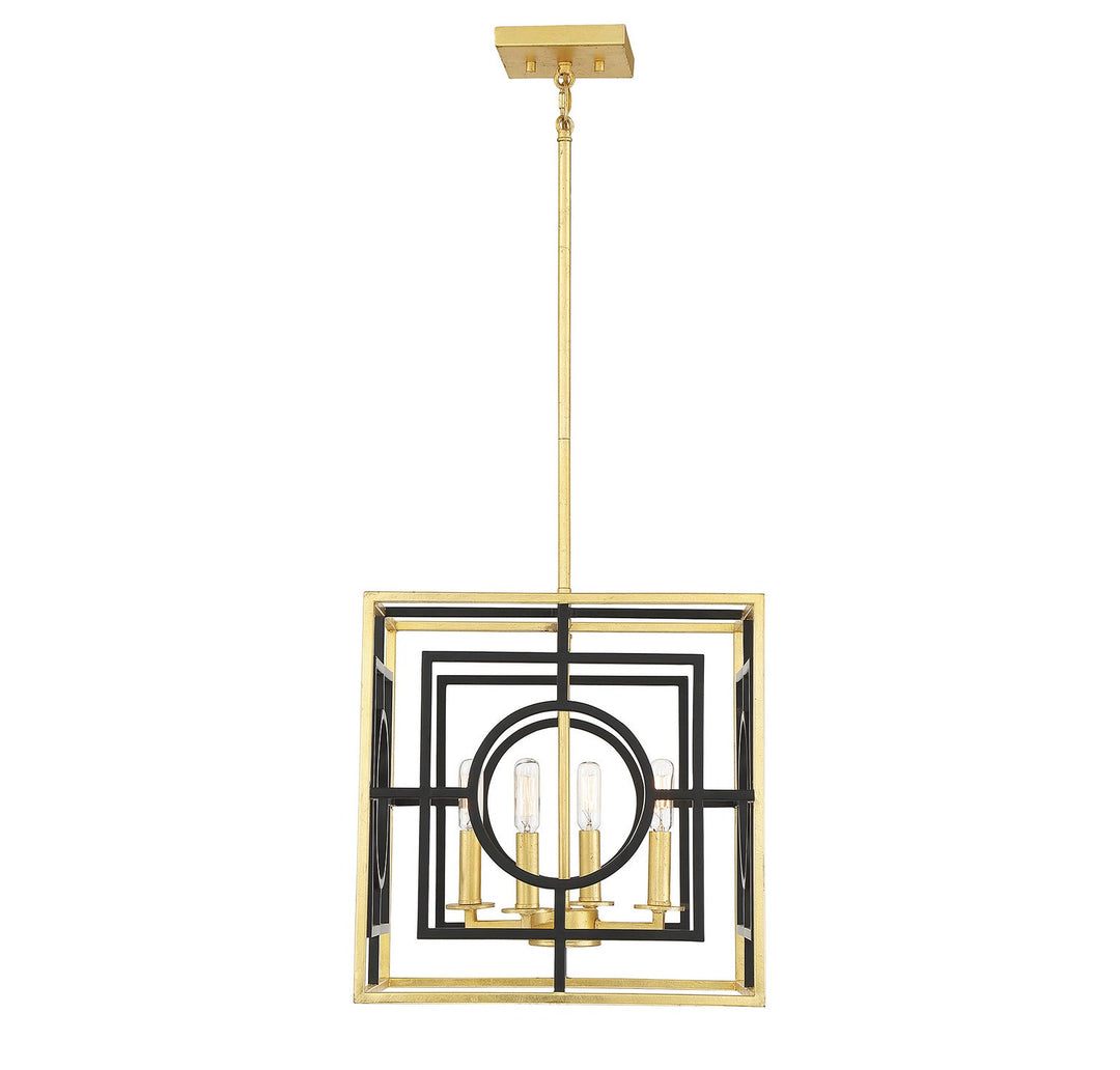 Savoy House Kirsch 3-1923-4-261 Pendant Light - Matte Black with True Gold