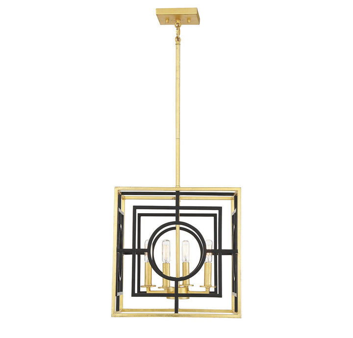 Savoy House Kirsch 3-1923-4-261 Pendant Light - Matte Black with True Gold