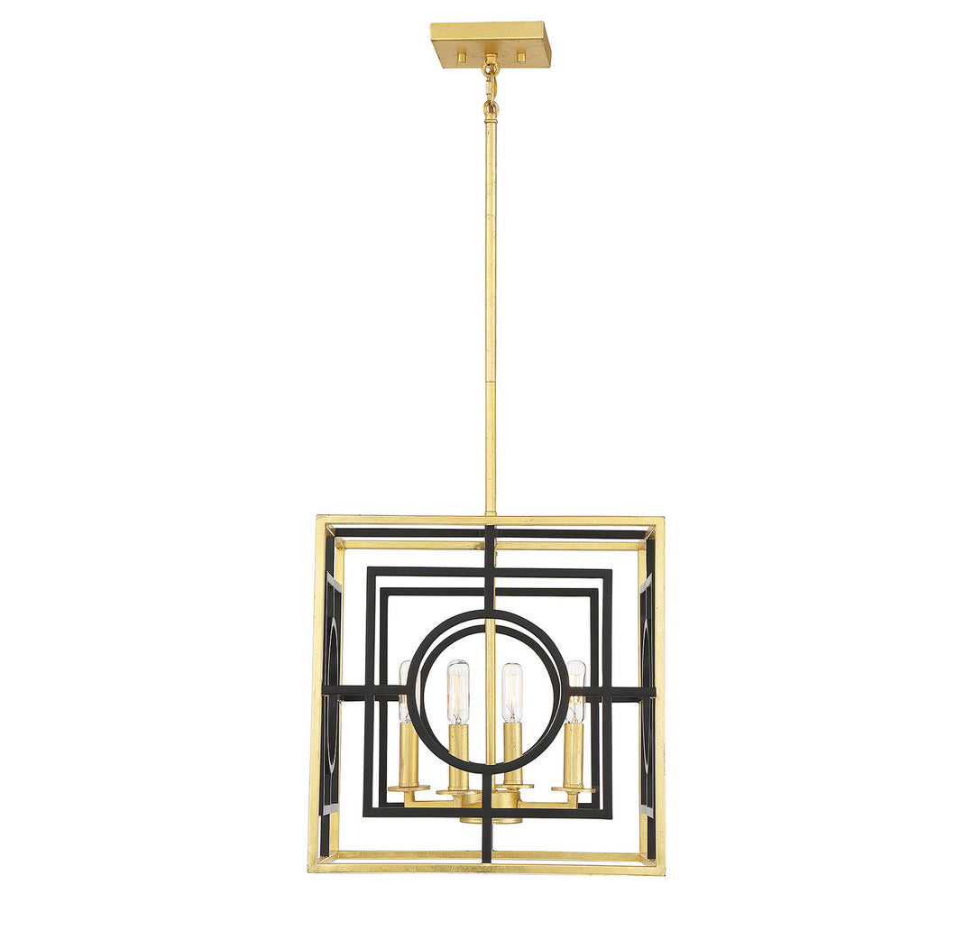 Savoy House Kirsch 3-1923-4-261 Pendant Light - Matte Black with True Gold
