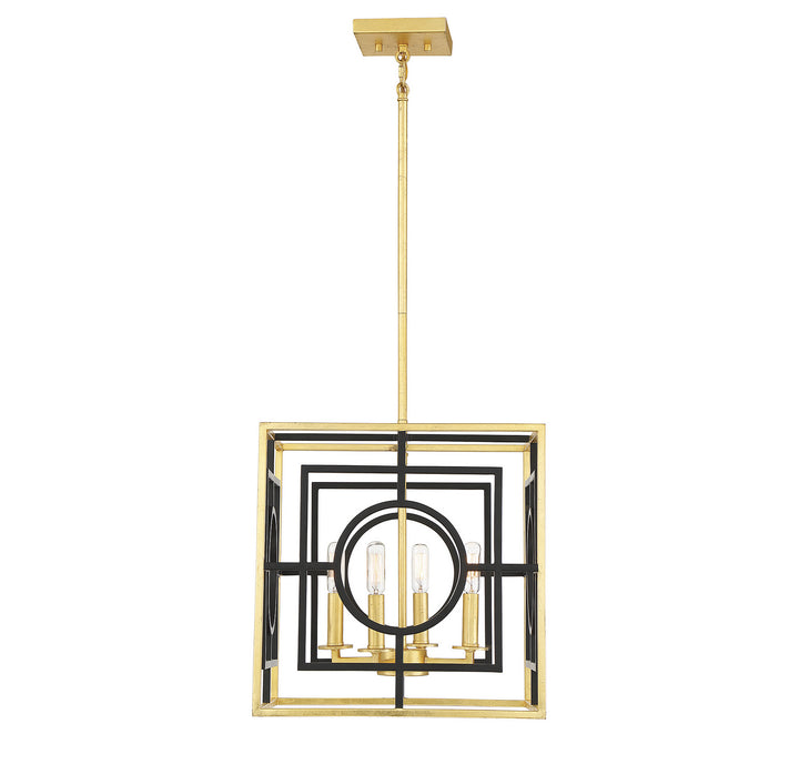 Savoy House Kirsch 3-1923-4-261 Pendant Light - Matte Black with True Gold