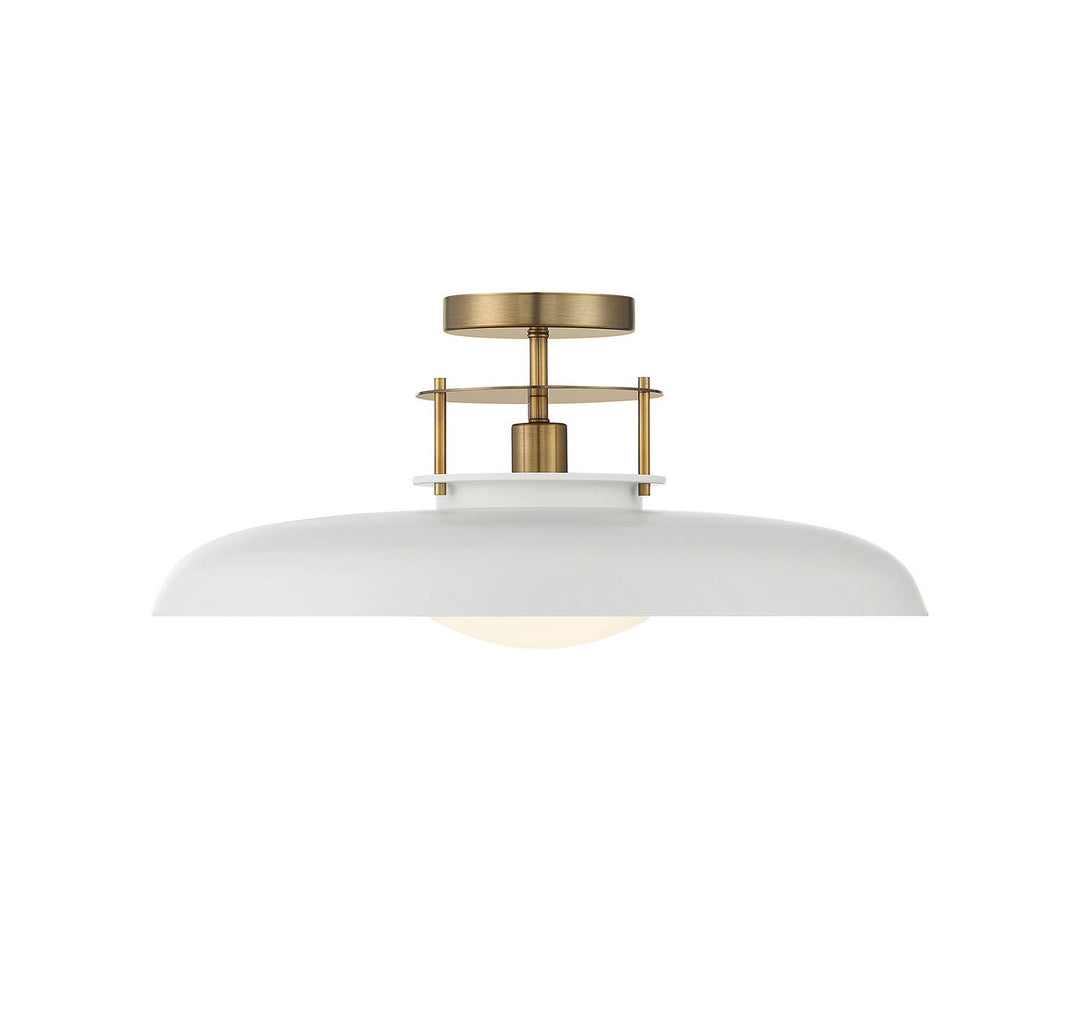 Savoy House Gavin 6-1685-1-142 Ceiling Light - White with Warm Brass Accents
