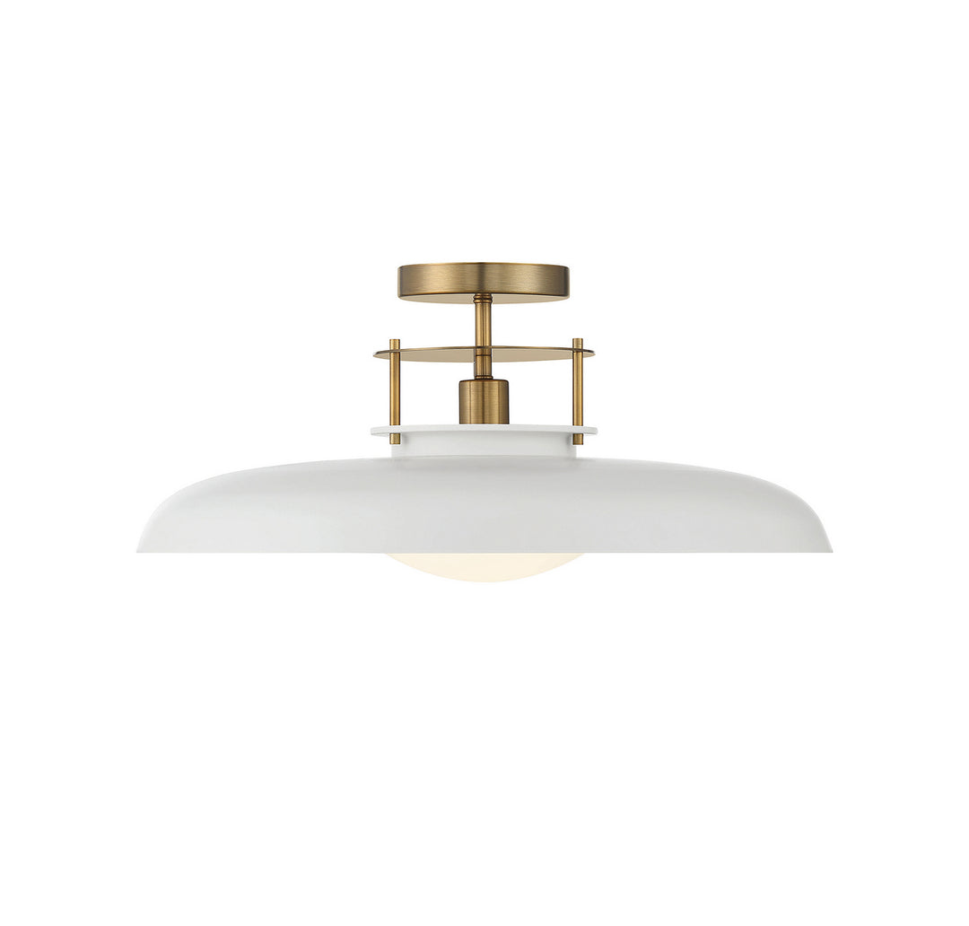 Savoy House Gavin 6-1685-1-142 Ceiling Light - White with Warm Brass Accents