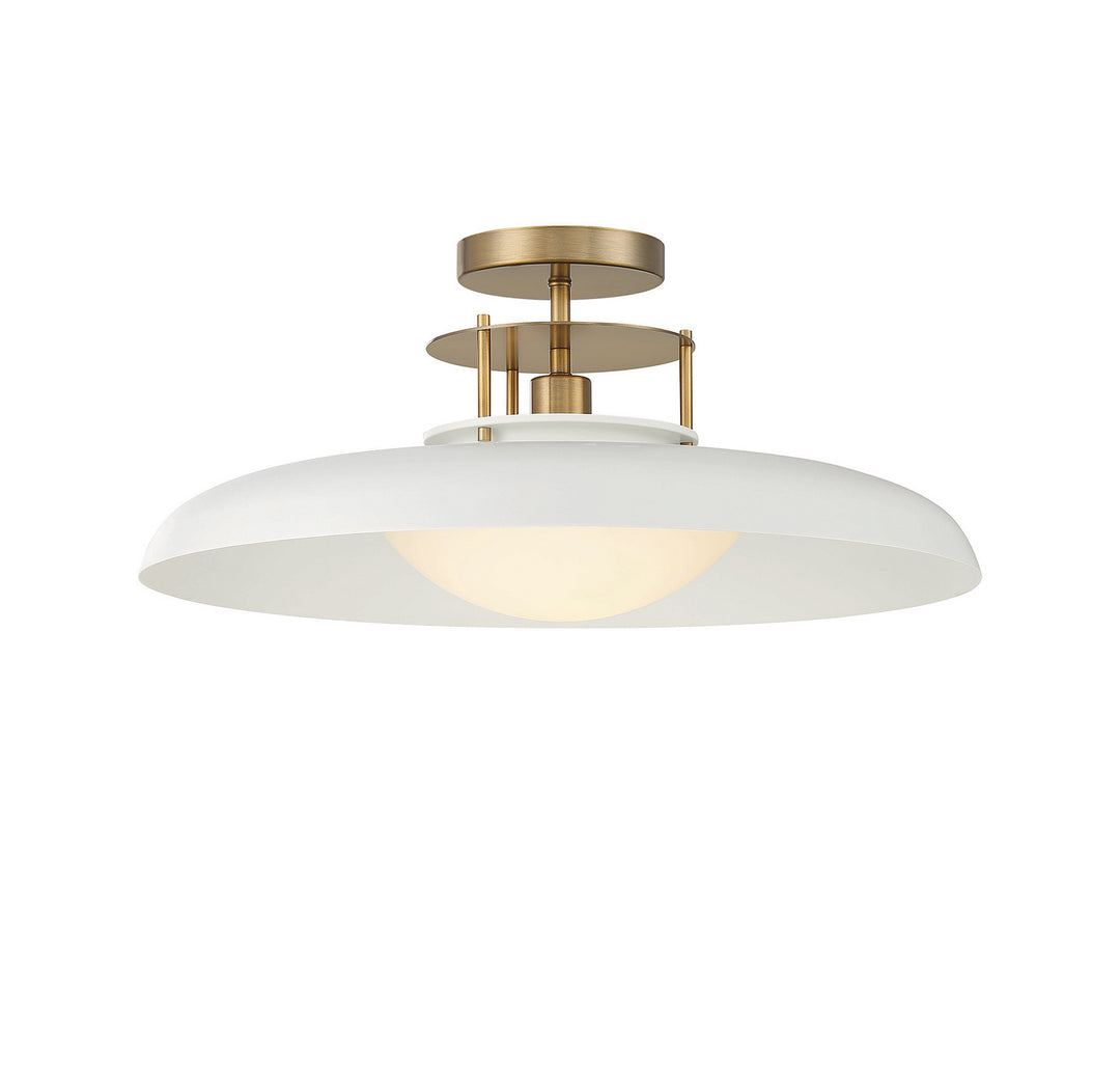 Savoy House Gavin 6-1685-1-142 Ceiling Light - White with Warm Brass Accents