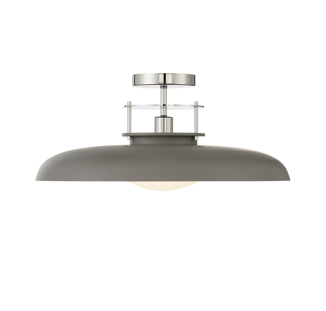 Savoy House Gavin 6-1685-1-175 Ceiling Light - Gray with Polished Nickel Accents