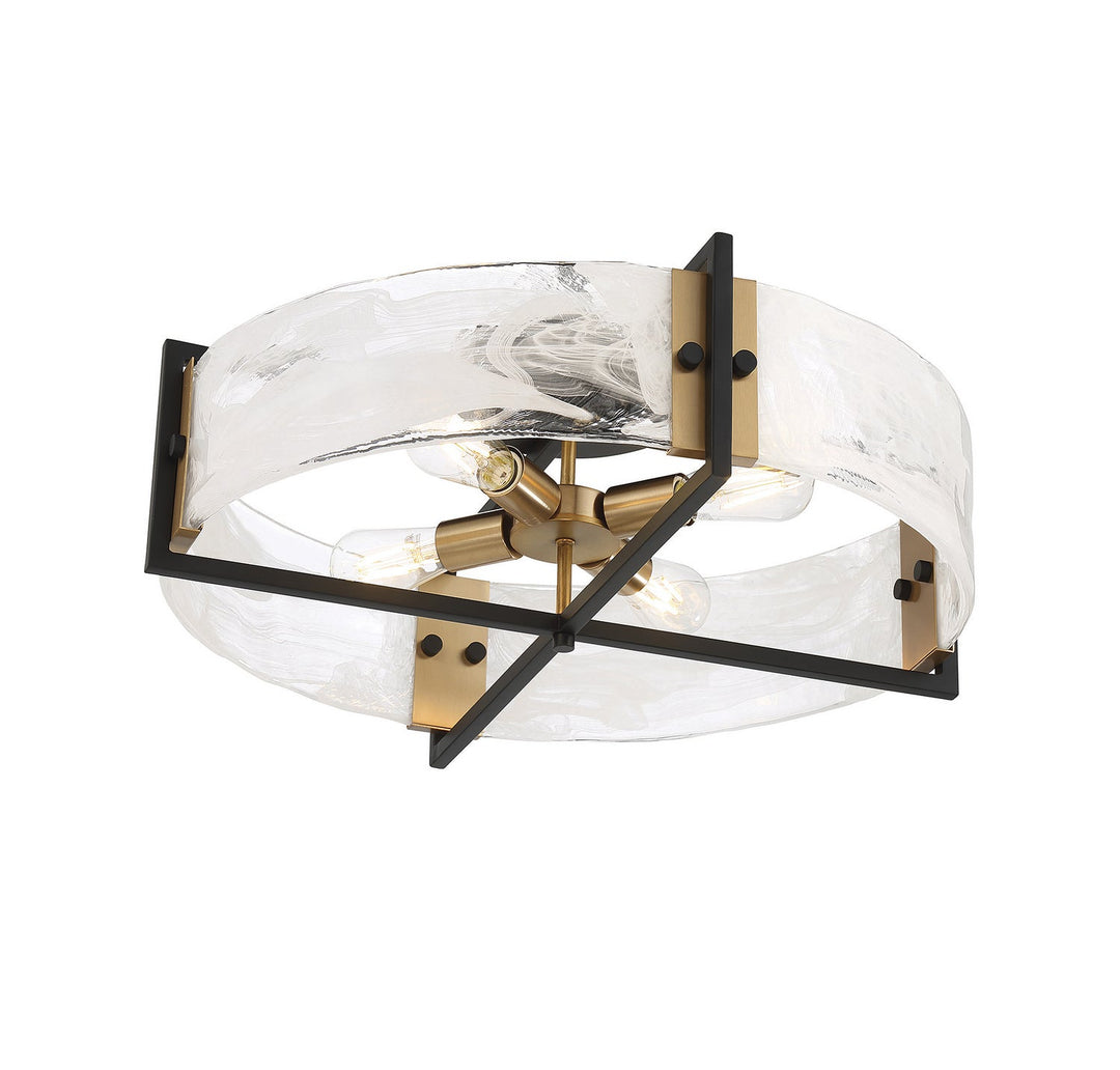 Savoy House Hayward 6-1695-4-143 Ceiling Light - Matte Black with Warm Brass Accents