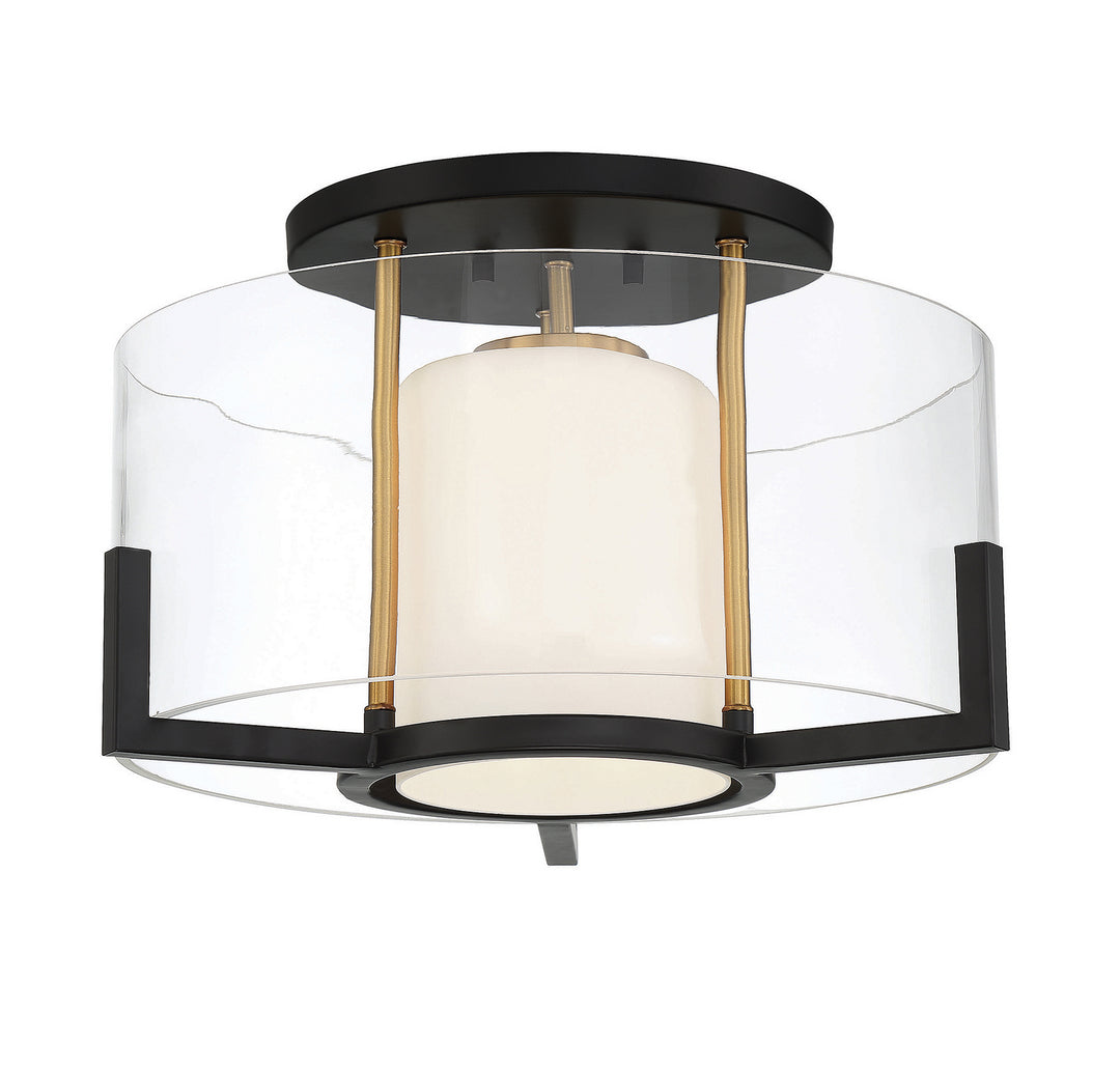 Savoy House Eaton 6-1981-1-143 Ceiling Light - Matte Black with Warm Brass Accents