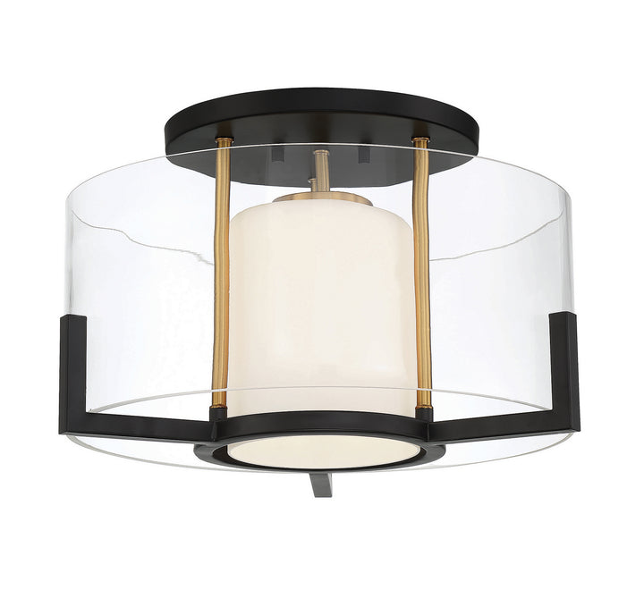 Savoy House Eaton 6-1981-1-143 Ceiling Light - Matte Black with Warm Brass Accents