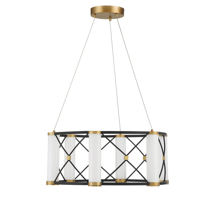 Savoy House Aries 7-1639-6-144 Chandelier Light - Matte Black with Burnished Brass Accents