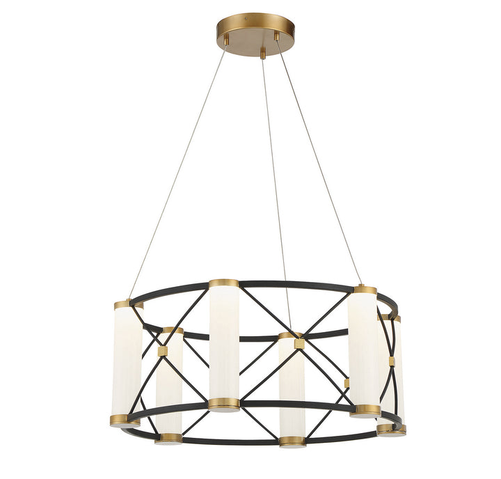 Savoy House Aries 7-1639-6-144 Chandelier Light - Matte Black with Burnished Brass Accents