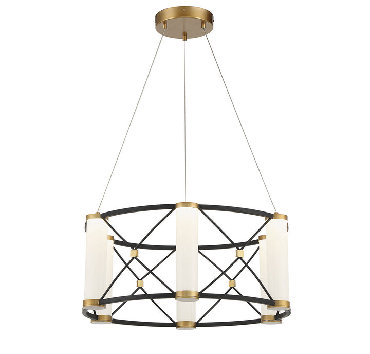 Savoy House Aries 7-1639-6-144 Chandelier Light - Matte Black with Burnished Brass Accents