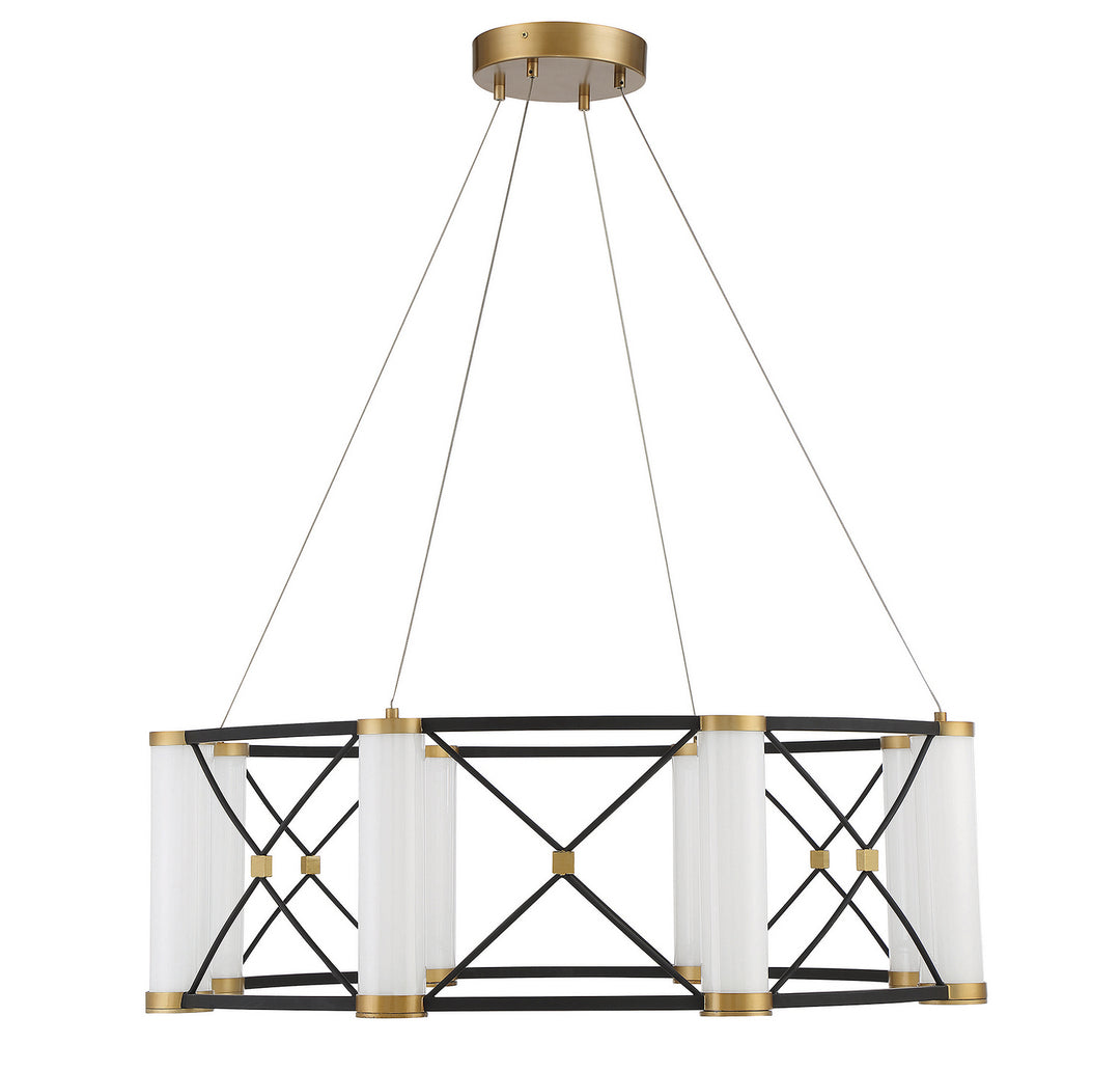 Savoy House Aries 7-1640-8-144 Chandelier Light - Matte Black with Burnished Brass Accents