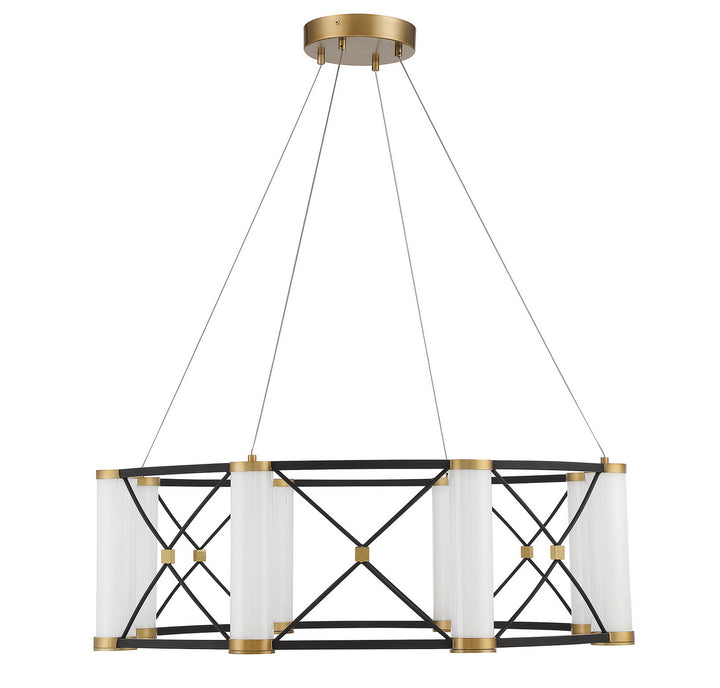 Savoy House Aries 7-1640-8-144 Chandelier Light - Matte Black with Burnished Brass Accents
