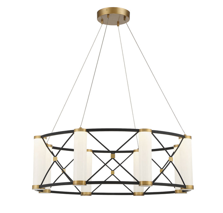 Savoy House Aries 7-1640-8-144 Chandelier Light - Matte Black with Burnished Brass Accents