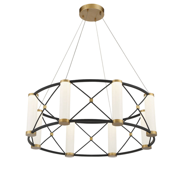 Savoy House Aries 7-1640-8-144 Chandelier Light - Matte Black with Burnished Brass Accents