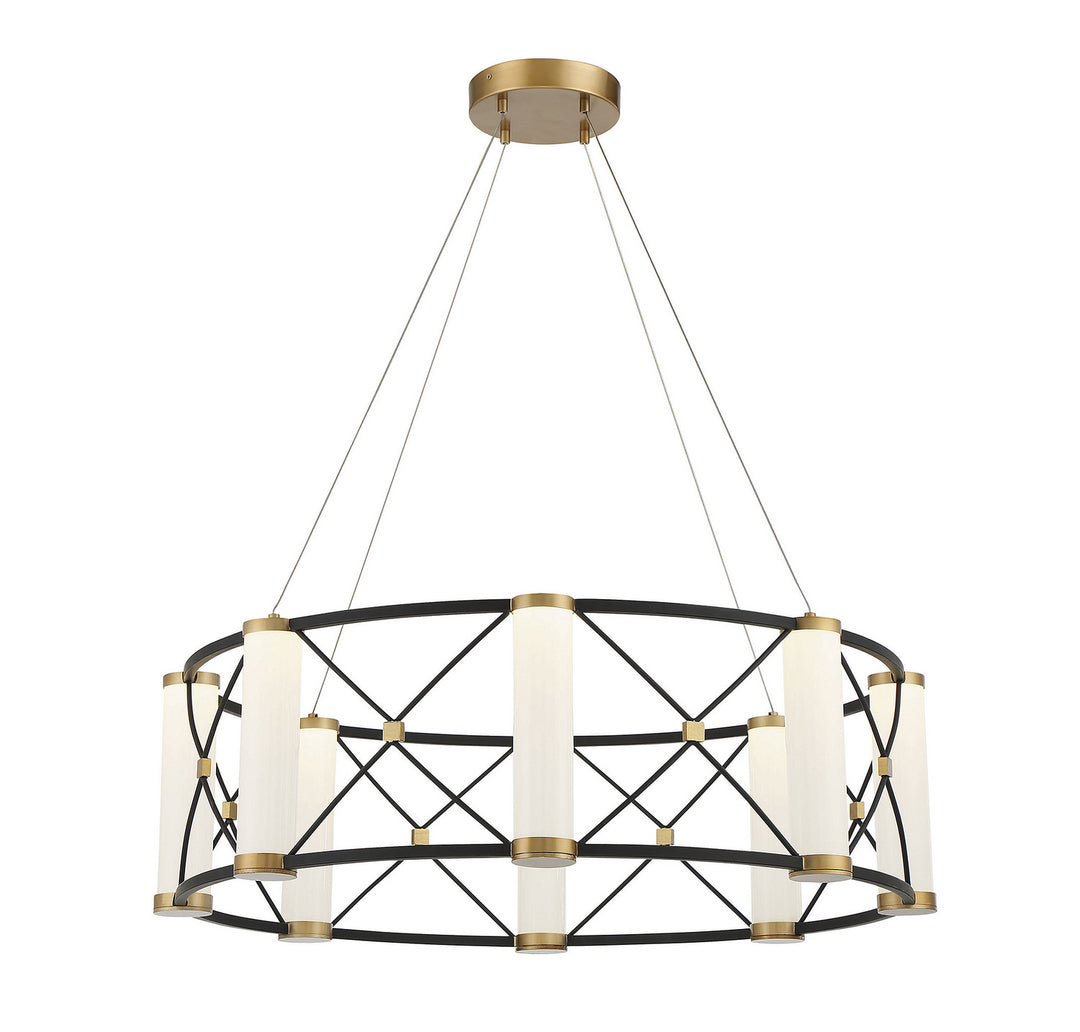Savoy House Aries 7-1640-8-144 Chandelier Light - Matte Black with Burnished Brass Accents