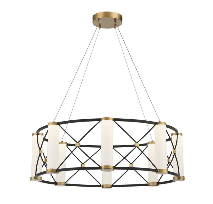 Savoy House Aries 7-1640-8-144 Chandelier Light - Matte Black with Burnished Brass Accents