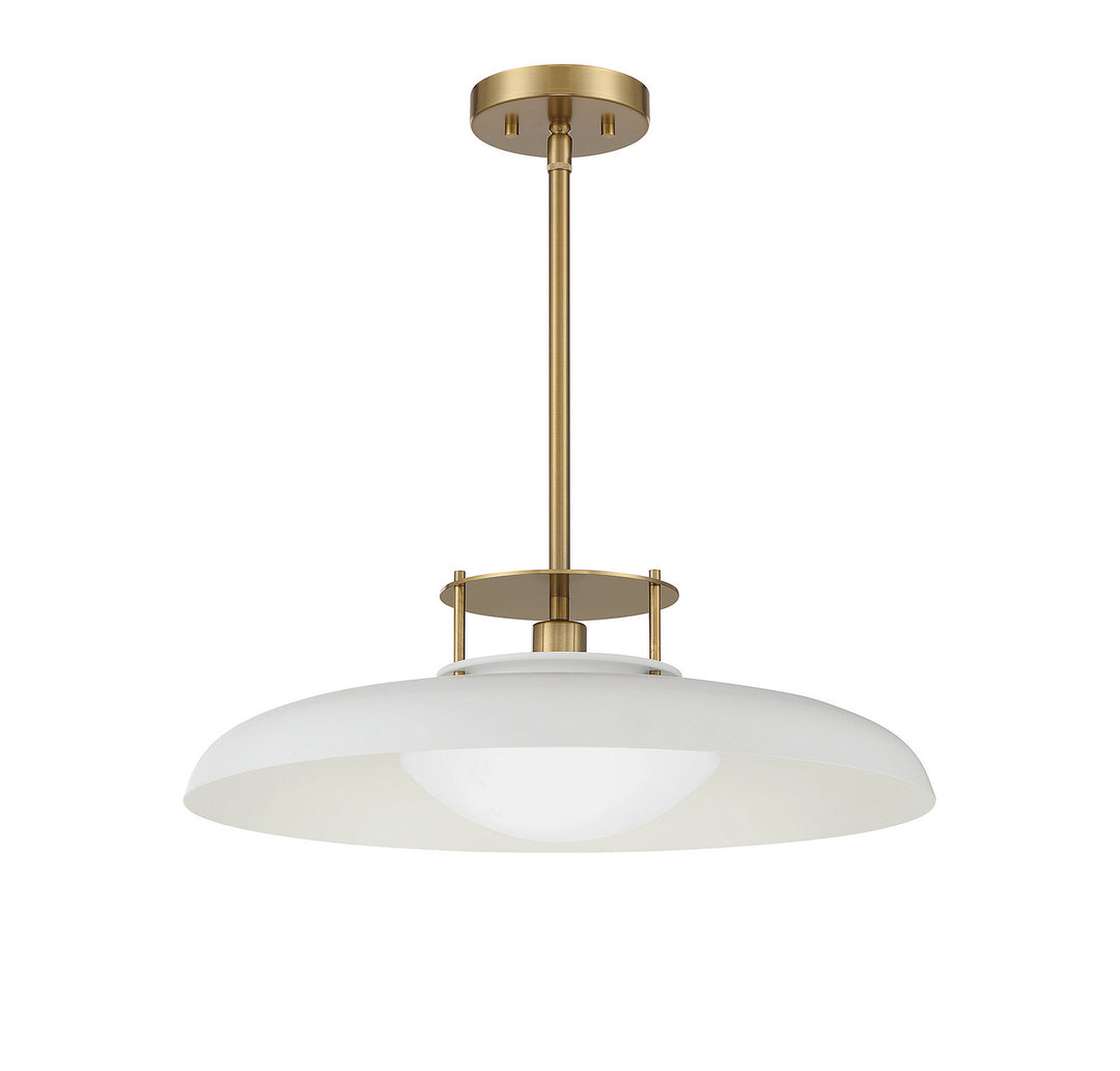 Savoy House Gavin 7-1690-1-142 Pendant Light - White with Warm Brass Accents