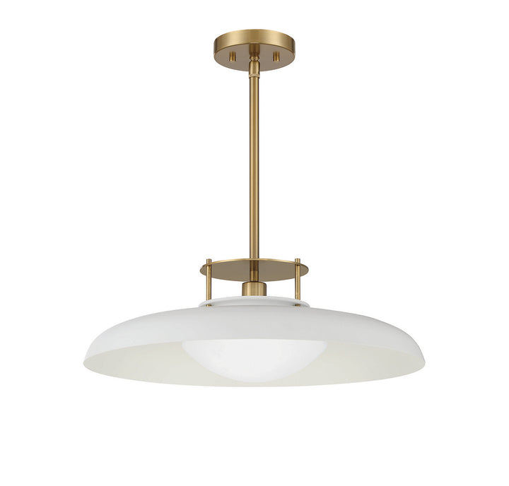 Savoy House Gavin 7-1690-1-142 Pendant Light - White with Warm Brass Accents