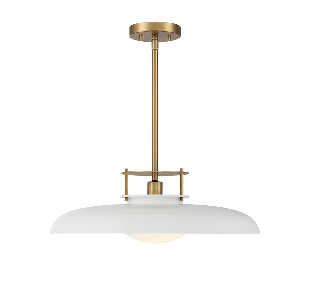 Savoy House Gavin 7-1690-1-142 Pendant Light - White with Warm Brass Accents