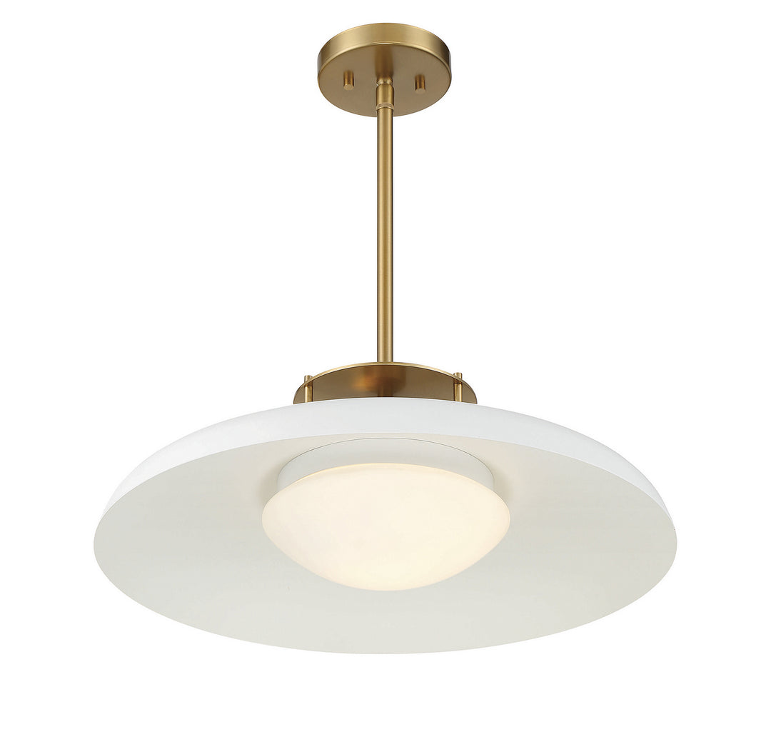 Savoy House Gavin 7-1690-1-142 Pendant Light - White with Warm Brass Accents