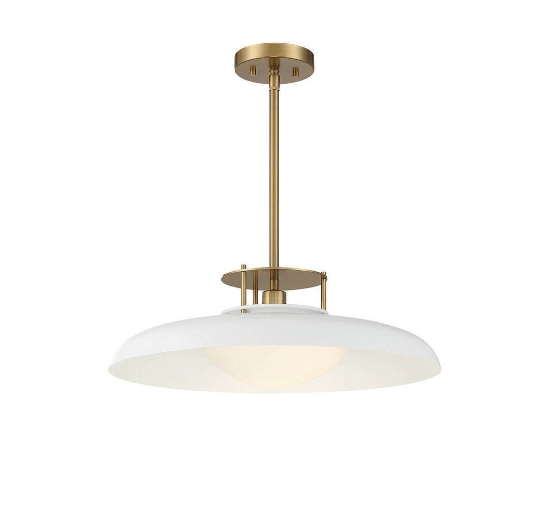 Savoy House Gavin 7-1690-1-142 Pendant Light - White with Warm Brass Accents